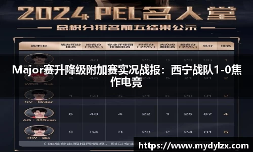 Major赛升降级附加赛实况战报：西宁战队1-0焦作电竞